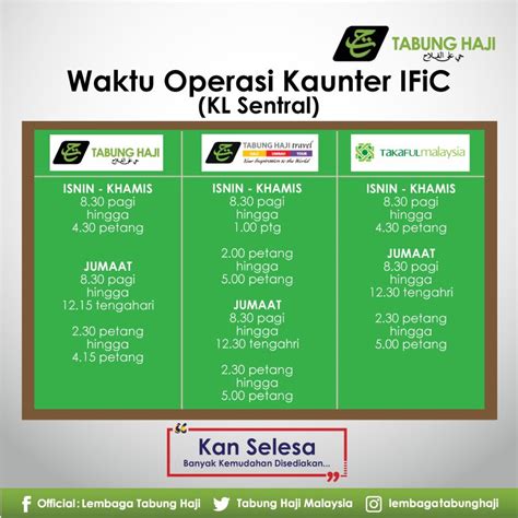 Transfer online antara akaun tabung haji urusan haji dan banyak lagi jika anda ingin semak baki tabung haji, anda tidak lagi perlu ke kaunter th atau di mesin atm. Waktu Operasi Tabung Haji Putrajaya