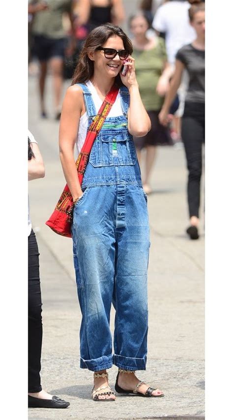 Katie Holmes Brings The Chic Summer Overall To The City Dungarees Outfits Cute Overalls