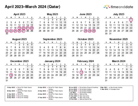 Printable Calendar 2023 For Qatar Pdf