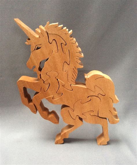 Unicorn Unicorn Wood Puzzle Fantasy Animal Child Puzzle Etsy