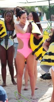 Tulisa Contostavlos In A Pink Cutaway Swimsuit At A Beach In Ibiza