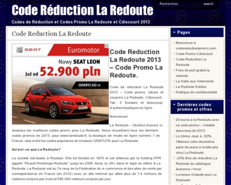 ✨ 10€ de promotion immédiate avec notre code réduc. Code Reduction La Redoute 2013 - Code Promo la Redoute, Soldes et Bons de réduction de la ...