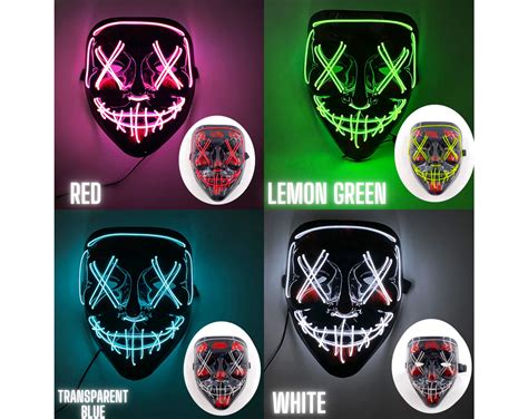 Luminous Led Purge Mask For Halloween And Costume Parties Etsy Singapore