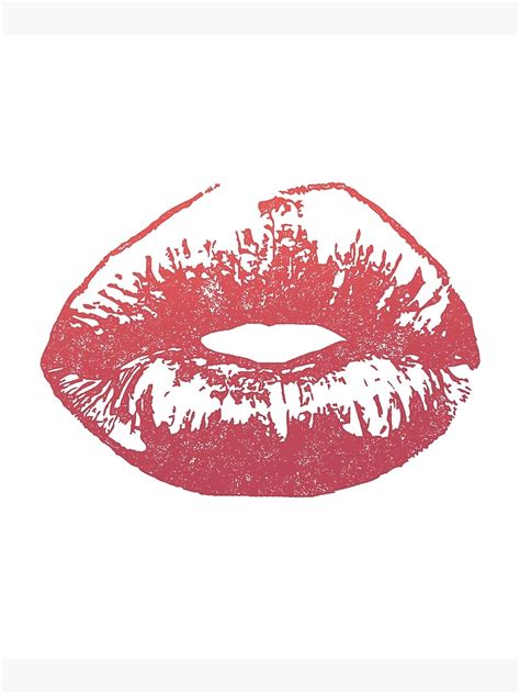 Sensual Vintage Big Red Lipstick Kiss Poster For Sale By