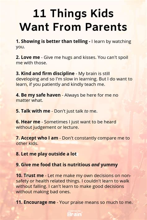 Raising Children 11 Things Kids Want From Their Parents