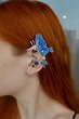 Blue butterfly ear cuff Butterfly ear wrap Fairy ear cuff | Etsy
