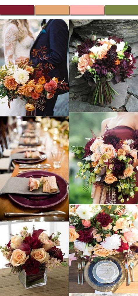 Vintage Burgundy And Peach Fall Wedding Color Inspirations For 2017