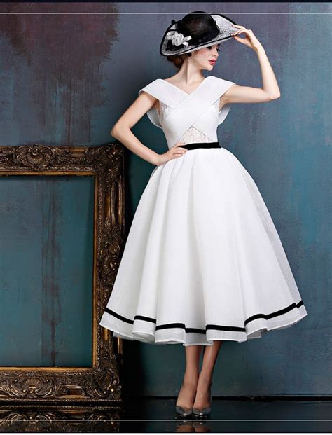 Black And White Midi Vintage Ball Gown Vintage Formal Wear Vintage