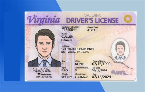 Virginia Drivers License Psd Template Download Photoshop File