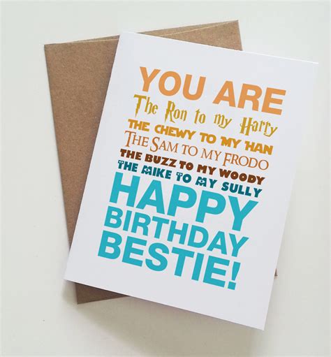 Choose the best birthday wishes to greet your near and dear ones on their special occasion. Geeky Best Friend Birthday Card // Harry Potter // Star Wars
