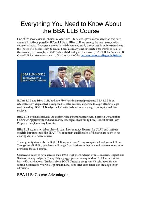 Everything You Need To Know About The Bba Llb Course By Asbm University