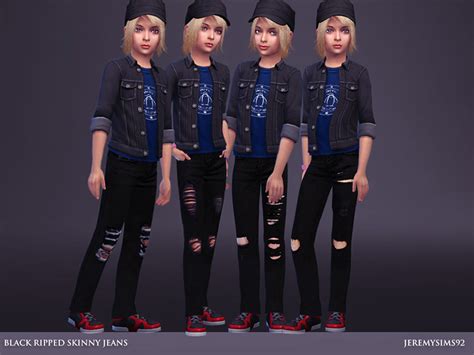 Black Ripped Skinny Jeans The Sims 4 Catalog