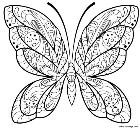 Coloriage Papillon Jolis Motifs 2 Dessin à Imprimer Coloriage