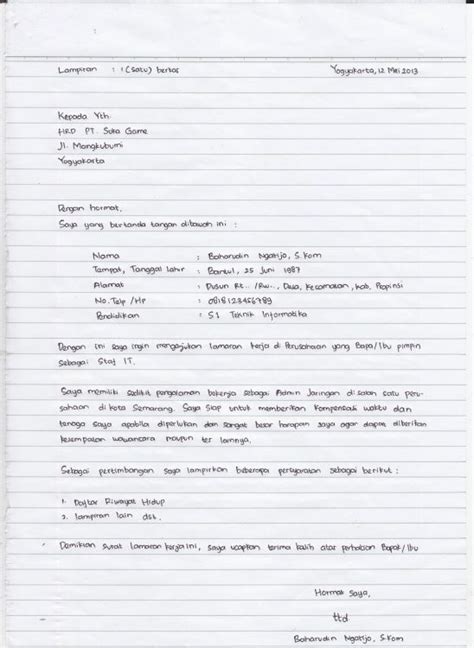 By nuke_bunda in types > resumes & cvs, email, and cv. 43 Contoh Surat Lamaran Kerja Terbaru & Menarik, Baik dan ...