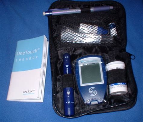 A blood sugar meter measures the amount of sugar in a small sample of blood, usually from your fingertip. my blood sugar testing kit | Flickr - Photo Sharing!