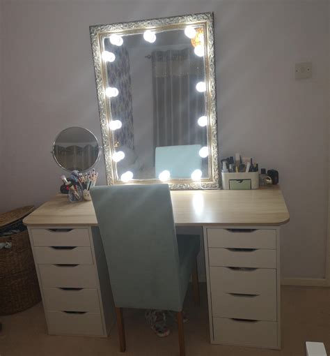 Built Myself A Basic Ikea Vanity With A Diy Hollywood Mirror R