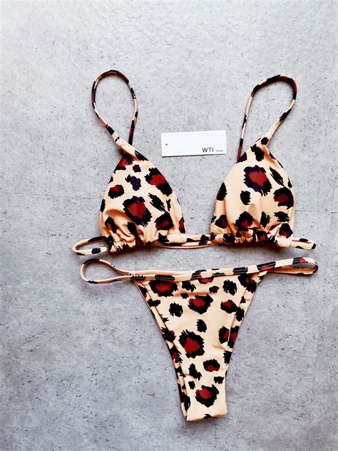 Leopard Print Triangle Bikini Set Wti Design
