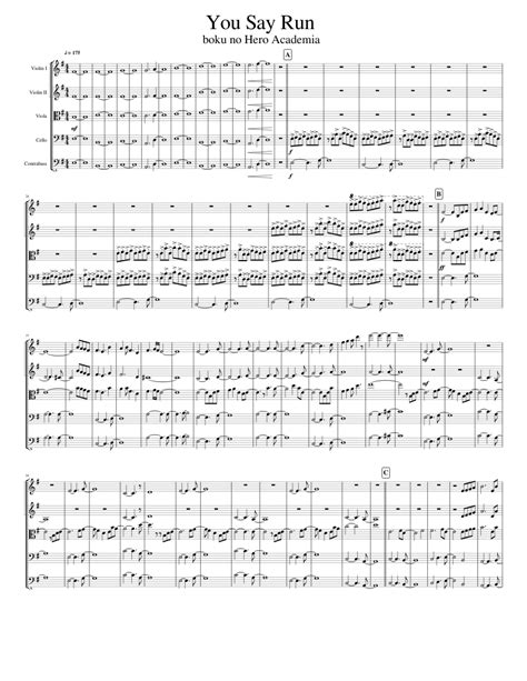 My Hero Academia You Say Run Strings Sheet Music For Strings Download