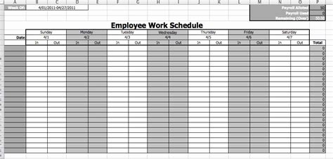 Formidable Work Schedule Maker Template Free Accounting Sheet