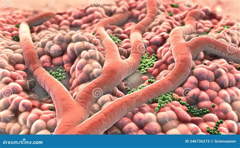 Animatied Of Infected Wound Bacteria Pus Abscess Stock Illustration
