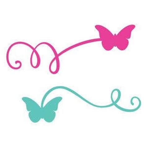 Diy Curly Lines With Butterflies On The Ends Vinyl Decal Etsy