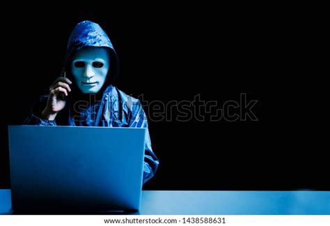Anonymous Computer Hacker White Mask Hoodie Stock Photo Edit Now