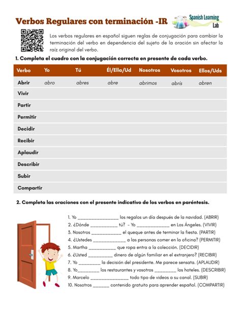 Verbos En Espanol Worksheets