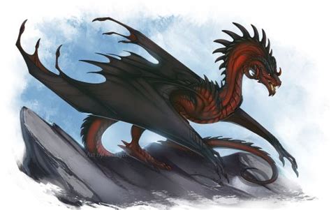 Red Wyvern By Adalfyre Fantasy Creatures Art Mythical Creatures Art