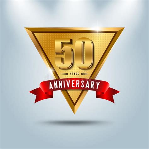 50 Years Anniversary Celebration Logotype Golden Anniversary Em Stock