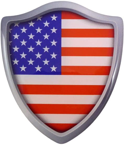 Usa American Flag Shield Domed Decal 3d Look Edge Emblem Resin Sticker