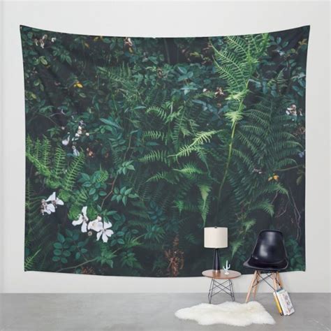 Fleurs Vertes Wall Tapestry By Mixed Imagery Society6 Tapestry