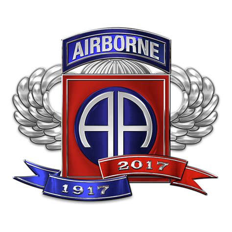 82nd Airborne Division 100th Anniversary Insignia Over White Leather T