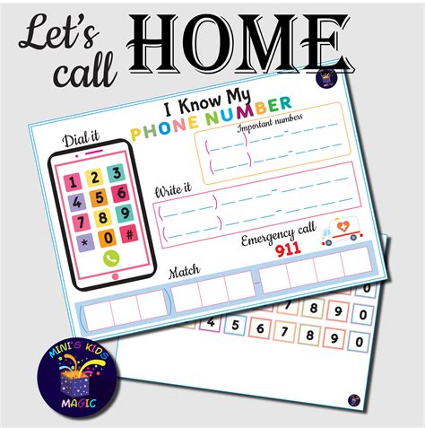 Learn The Phone Number Printable Worksheet With Numbers Set Homeschool