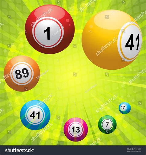 3d Bingo Balls On Green Starburst Stock Vector 71981284 Shutterstock