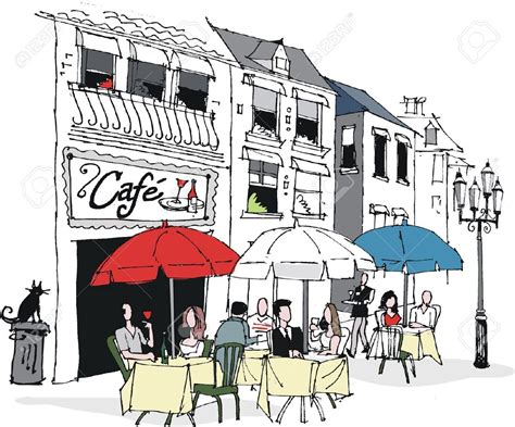 How To Draw A Cafe Scene At How To Draw