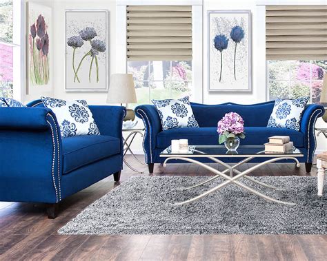 Blue Sofa Set Design Baci Living Room