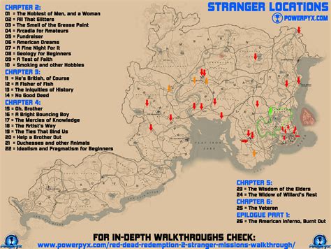 Red Dead Redemption 2 All Stranger Locations Map