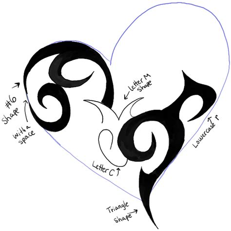 Step03 Tribal Heart Tattoo Design Tribal Heart Tattoos Heart Tattoo Designs Tribal Letters