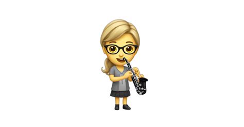 Caucasian Girl With Glasses Playing A Clarinet Ai Emoji Generator