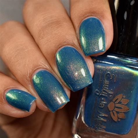 Nail Polish Well Suited A Dark Teal Blue Base Etsy In 2020 Nail