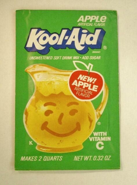 Vintage Kool Aid Drink Mix Packet Apple Flavor Sealed Unopened Rare