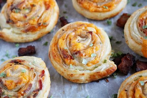 puff pastry pinwheels with bacon and cheddar the anthony kitchen recipe puff pastry
