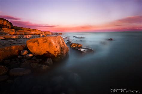 Wallpaper Sky Body Of Water Sea Shore Reflection Horizon Coast Rock Dawn Sunset