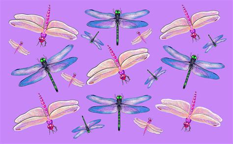 Iridescent Dragonflies Mixed Media By Judy Link Cuddehe Fine Art America