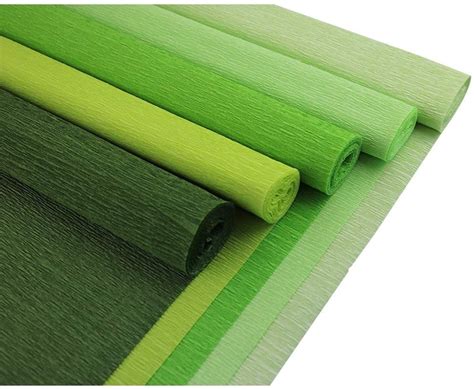 Green Assorted Crepe Paper Roll Package 5pcs Just Artifacts Crepe