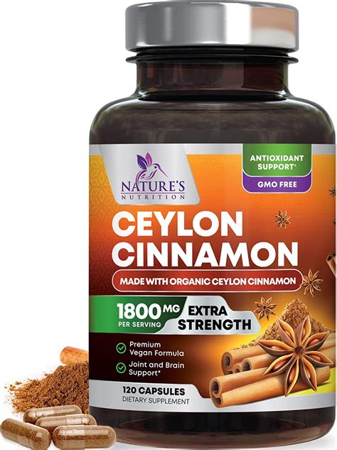 Pure Cinnamon Capsules Certified Organic Ceylon Cinnamon
