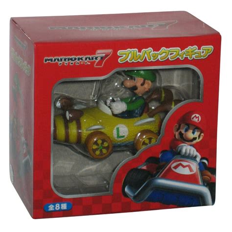 Nintendo Super Mario Kart 7 Luigi Pull Back N Go Car Racer Toy Figure