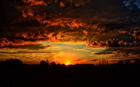 Sunset Sky Wallpaper 4k Download Sunset Orange Clouds Sky Wallpaper