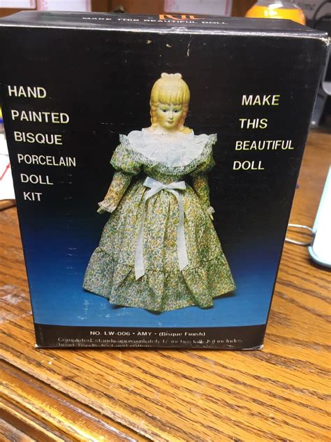 Hand Painted Bisque Porcelain Doll Kit Sewing Kit