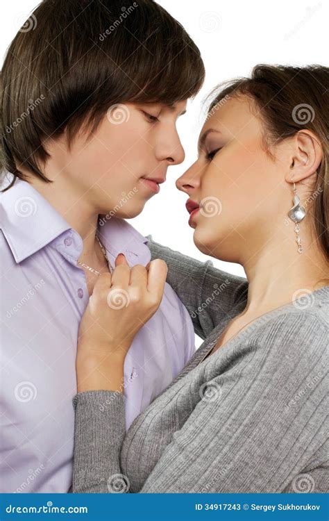 Closeup Portrait Of A Young Couple Stock Image Image Of Model Female